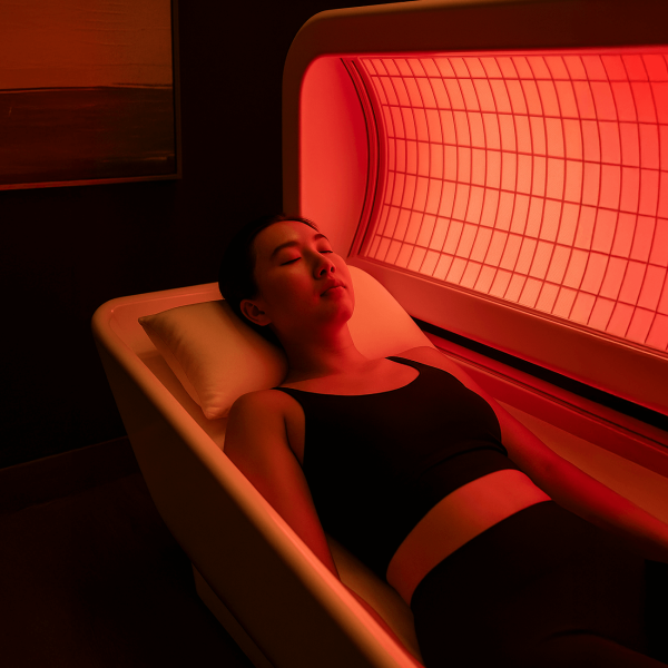 Red light therapy session at Rapide Singapore recovery studio